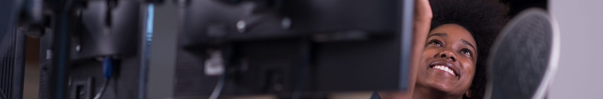 portrait of a young successful african american woman in modern